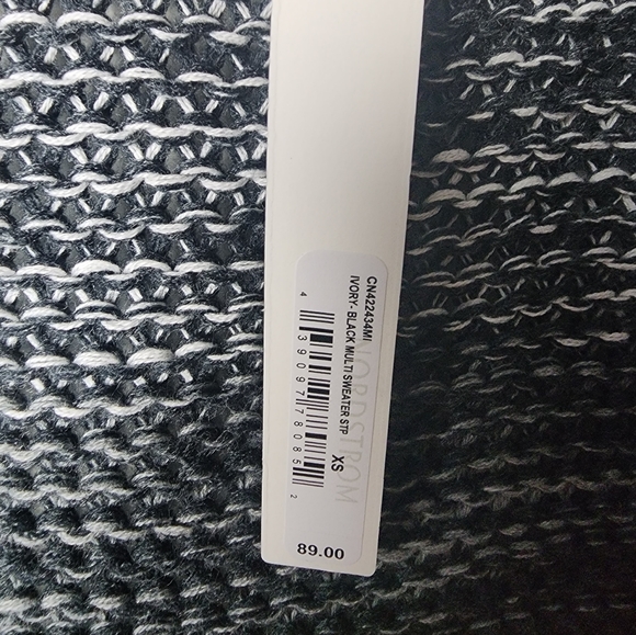 CASLON Sweater/Cardigan Stp Size XS, Ivory-Black Multi Cn422434MI - Picture 9 of 10